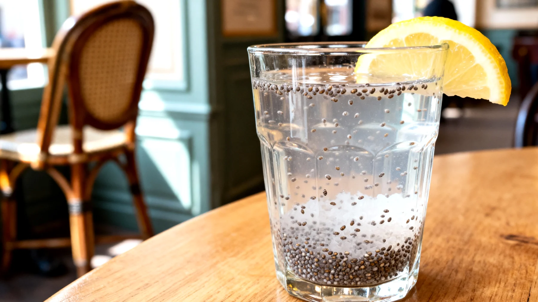 Kéfir d'eau aux graines de chia et citron"